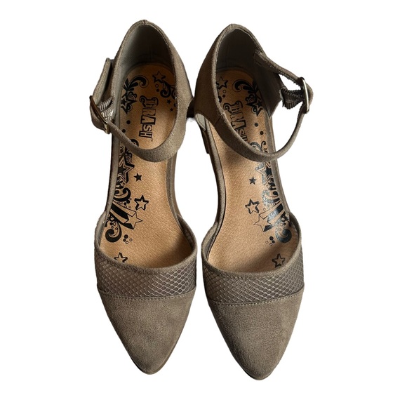 Brash Women's Mary Jane Flats Fabric Gray Pointed Toe Size 7.5 - Picture 2 of 7